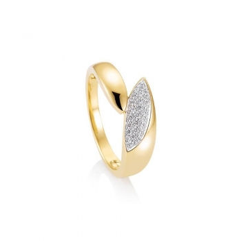 RING aus 585 Gelbgold mit 0,155 Ct. H/si Brillanten